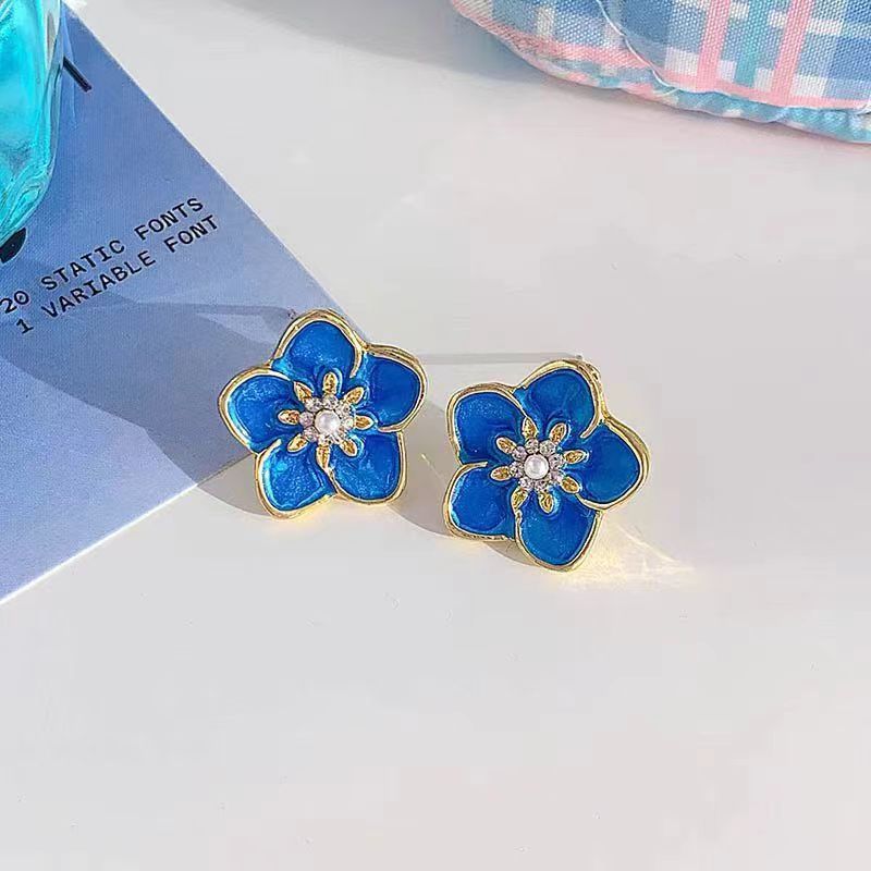 Women's Fairy Sweet Potato Purple Blue Pink High-grade Temperament Stud Earrings