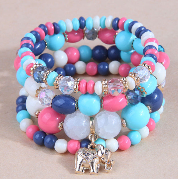 Fashionable Bohemian Elephant Simple Mix Match Metal Bracelet