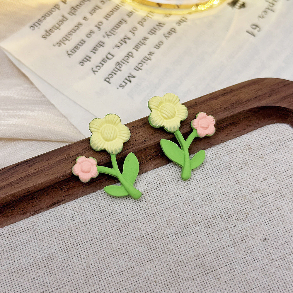 Inlaid Zircon Flower Elegant High-grade Pearl Earrings
