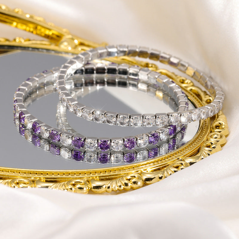 Women's Round Zirconium Full Diamond Inlaid Exquisite Fashion Bracelets