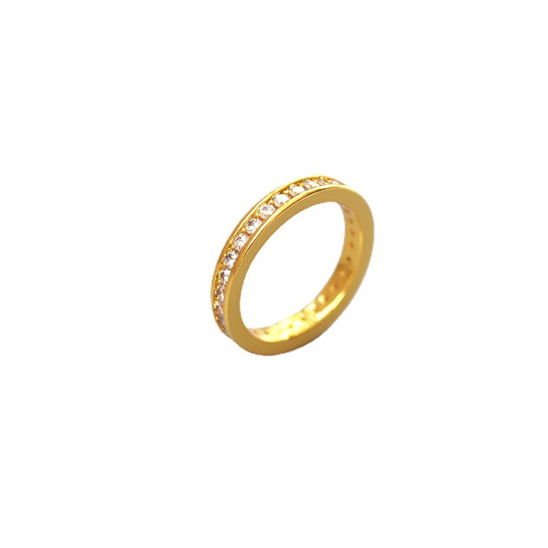 Women's Gold-plated Super Flash Micro Inlaid Zircon Gang Drill Rings