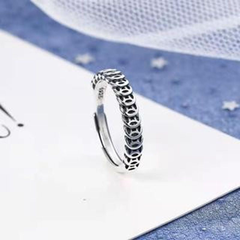 Sier Heart-to-heart Success Money Retro Good Luck Rings