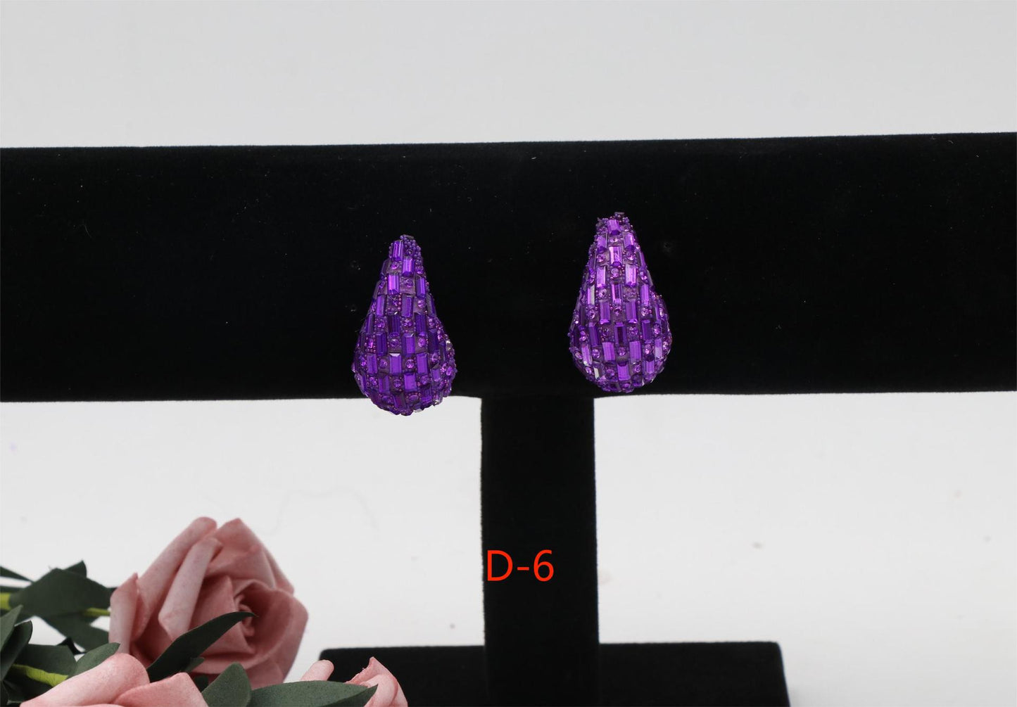 Niche Comma Glass Full Diamond Light Luxury Fashion Earrings