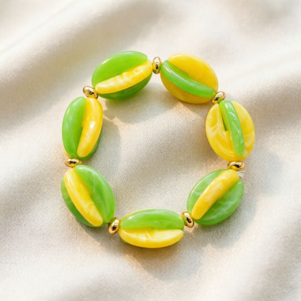 Women's Colorful Acrylic Fashion Elastic String Rainbow Bracelets