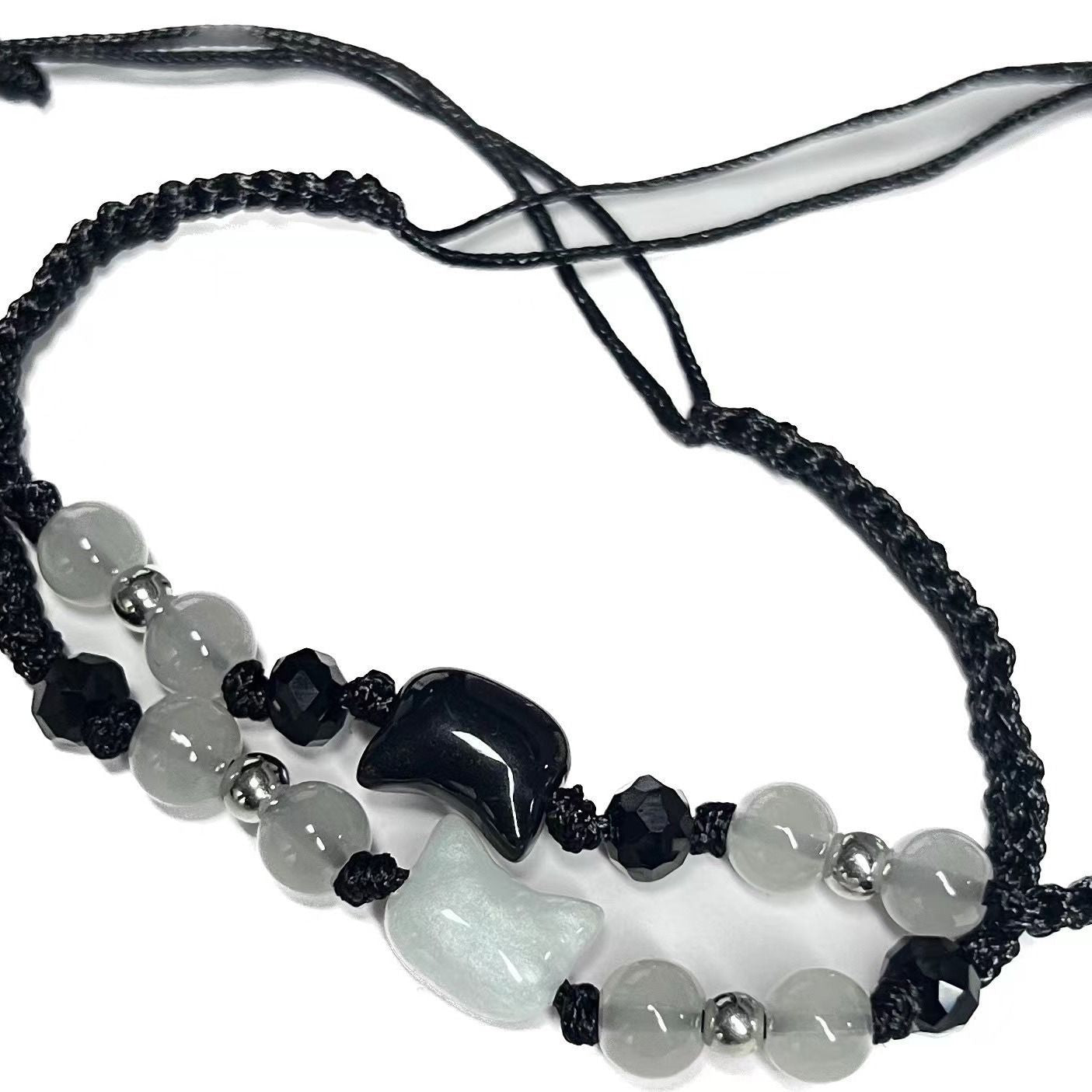 White Exquisite Niche Woven Life Carrying Bracelet