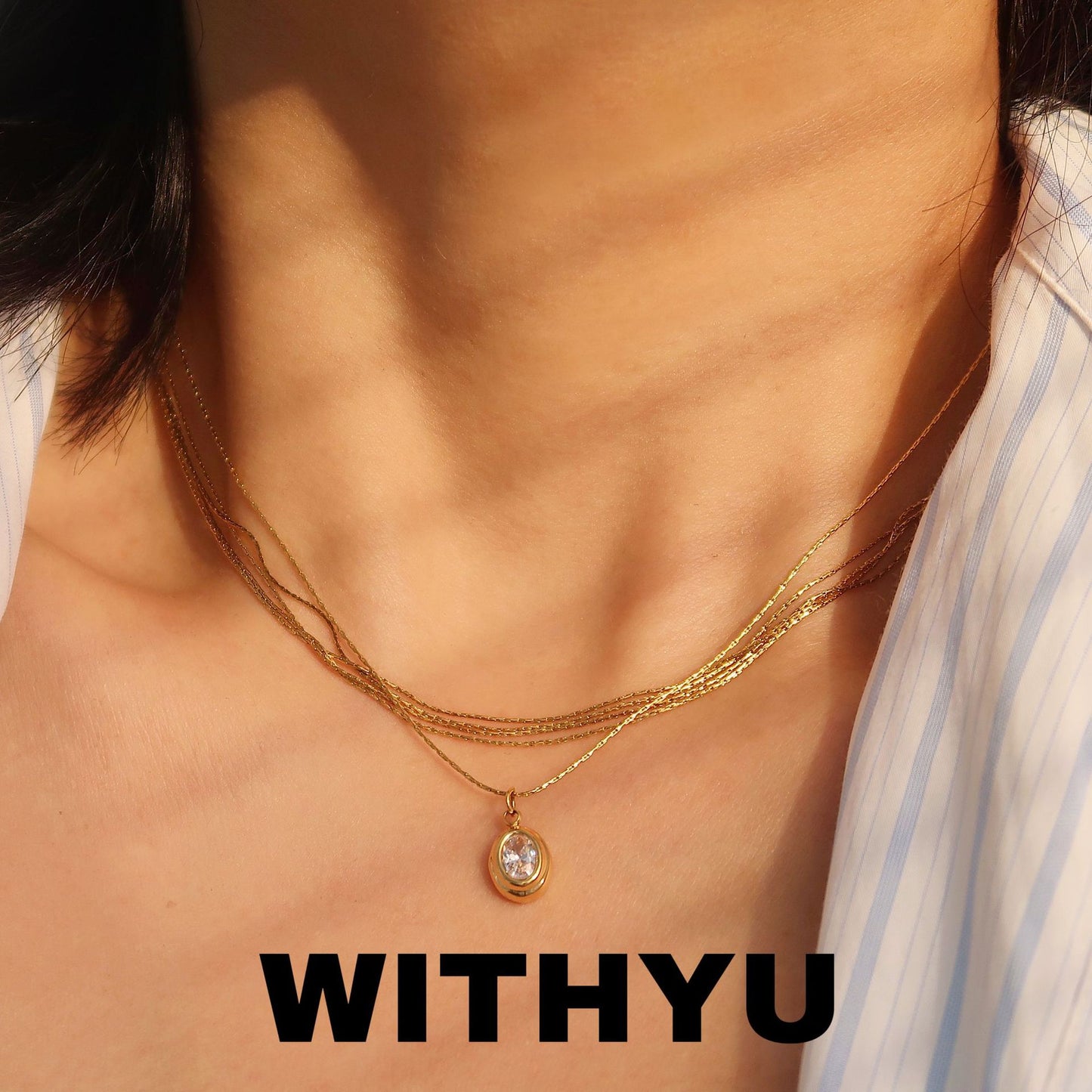 Retro High-grade Versatile Titanium Steel Gold-plated Necklaces