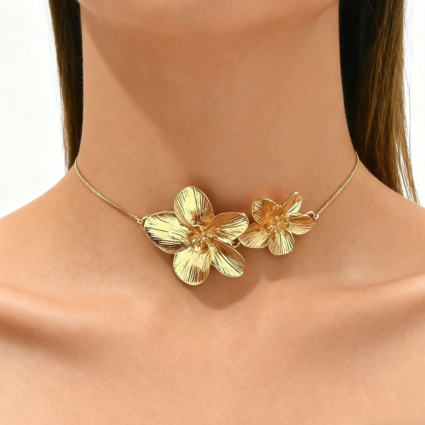 Exaggerated Personalized Common Calla Open Fashion High Sense Three-dimensional Flowers Necklaces