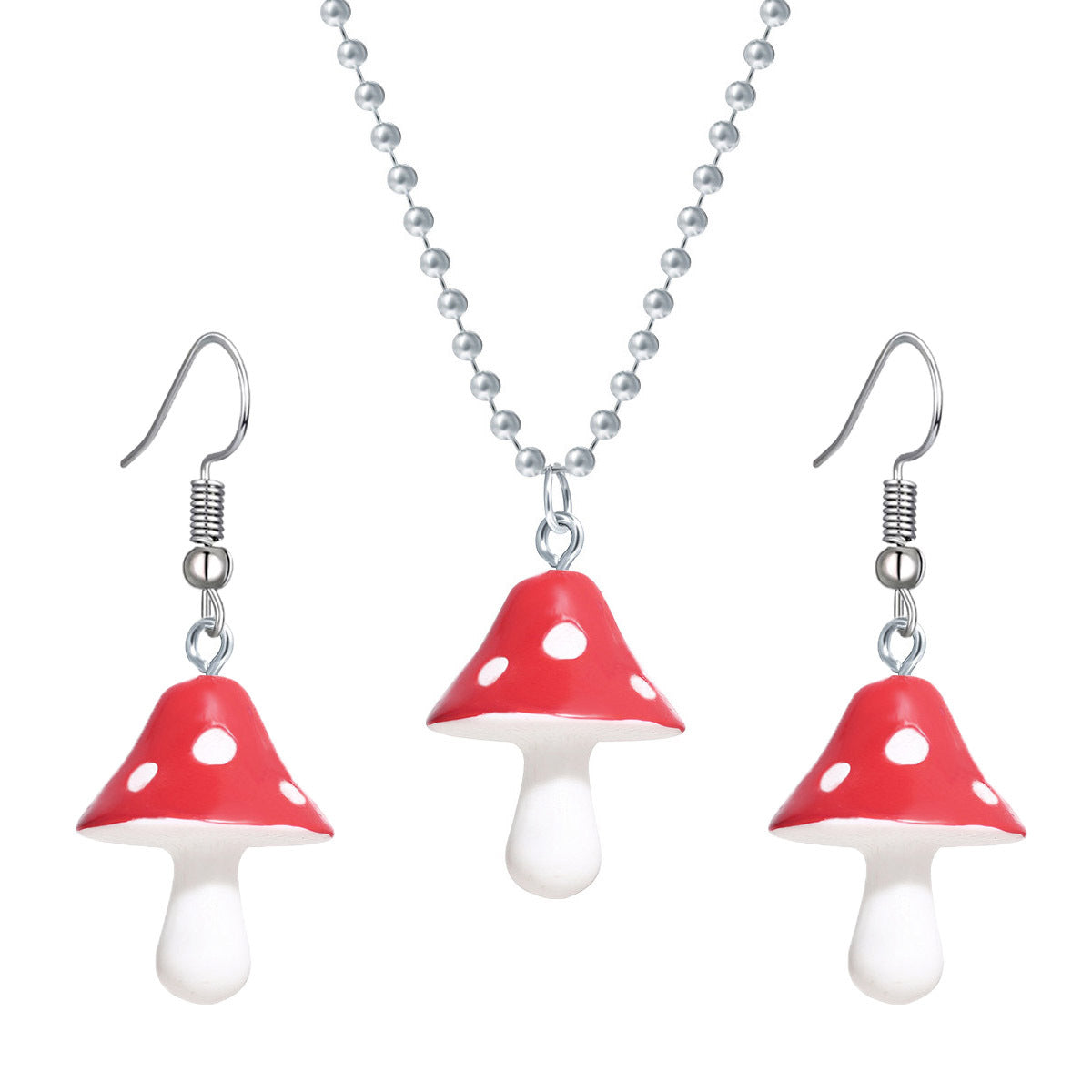 Three-dimensional Mushroom Stainless Steel Bead Chain Rings