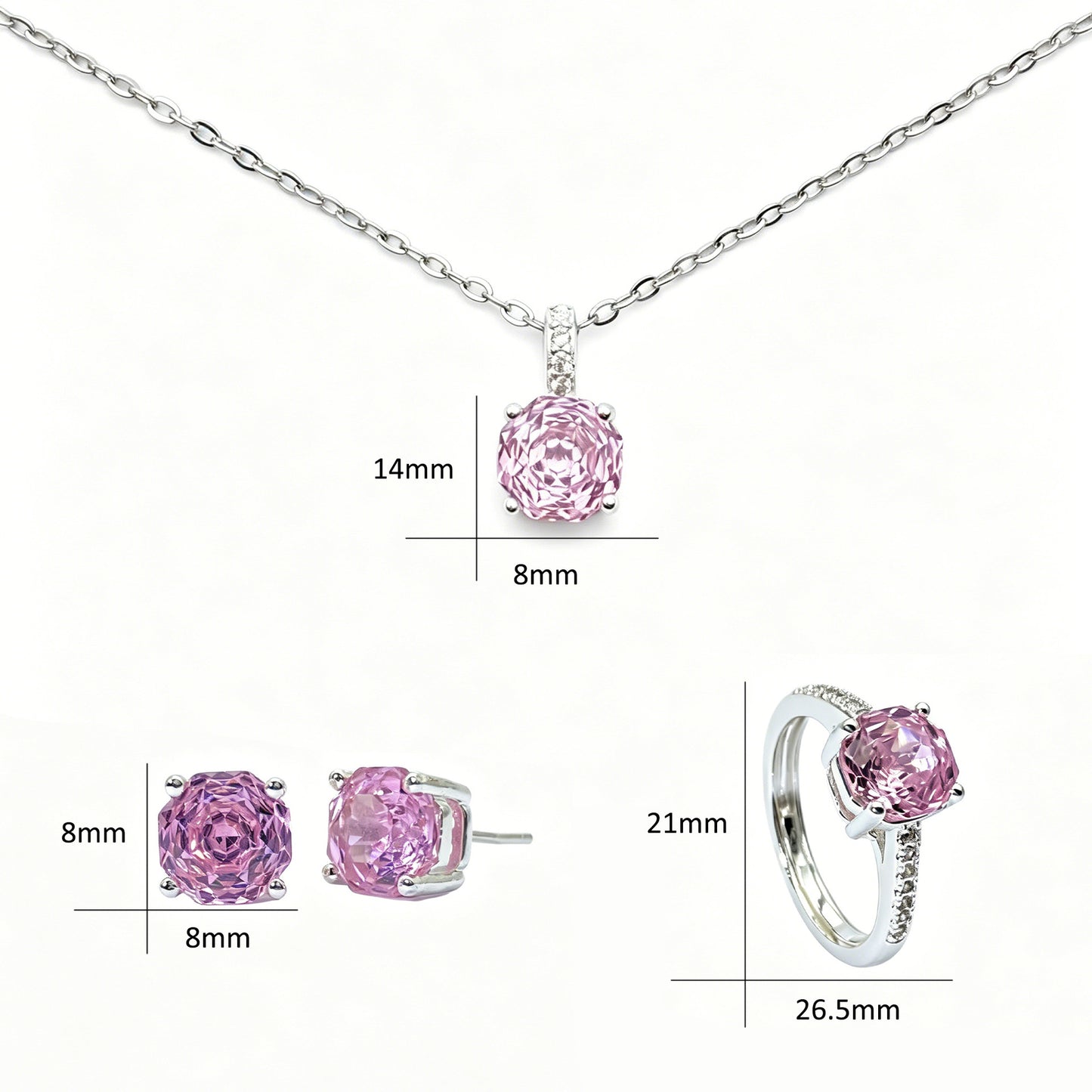Pink Micro Inlaid Zircon Female Light Luxury Rings