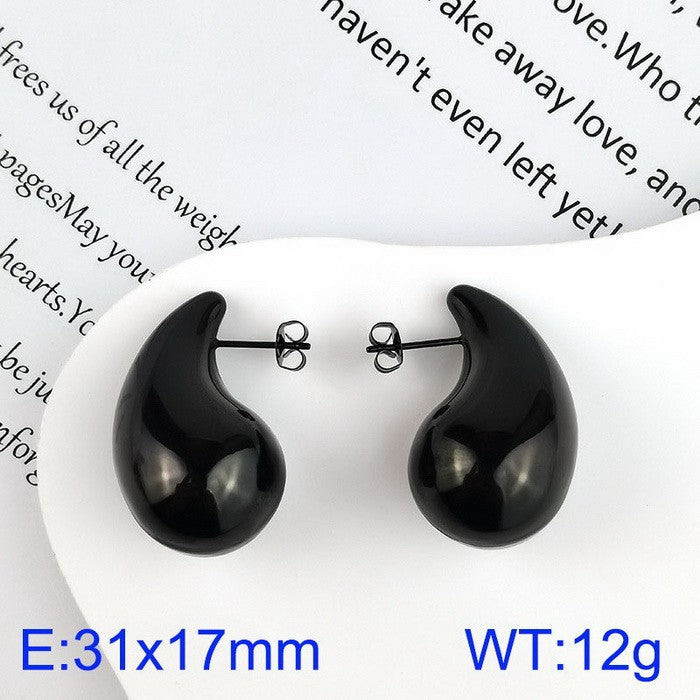 Design Chubby Water Drop Fashion Stainless Earrings