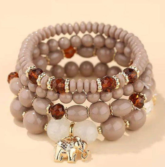 Fashionable Bohemian Elephant Simple Mix Match Metal Bracelet