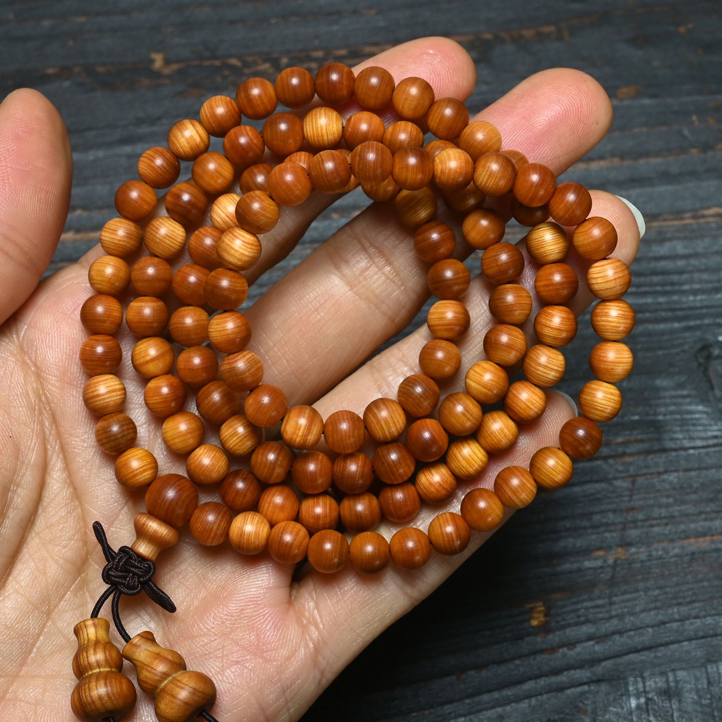 Thuja Mature Material Black Oil Buddha Beads High Density Bracelet