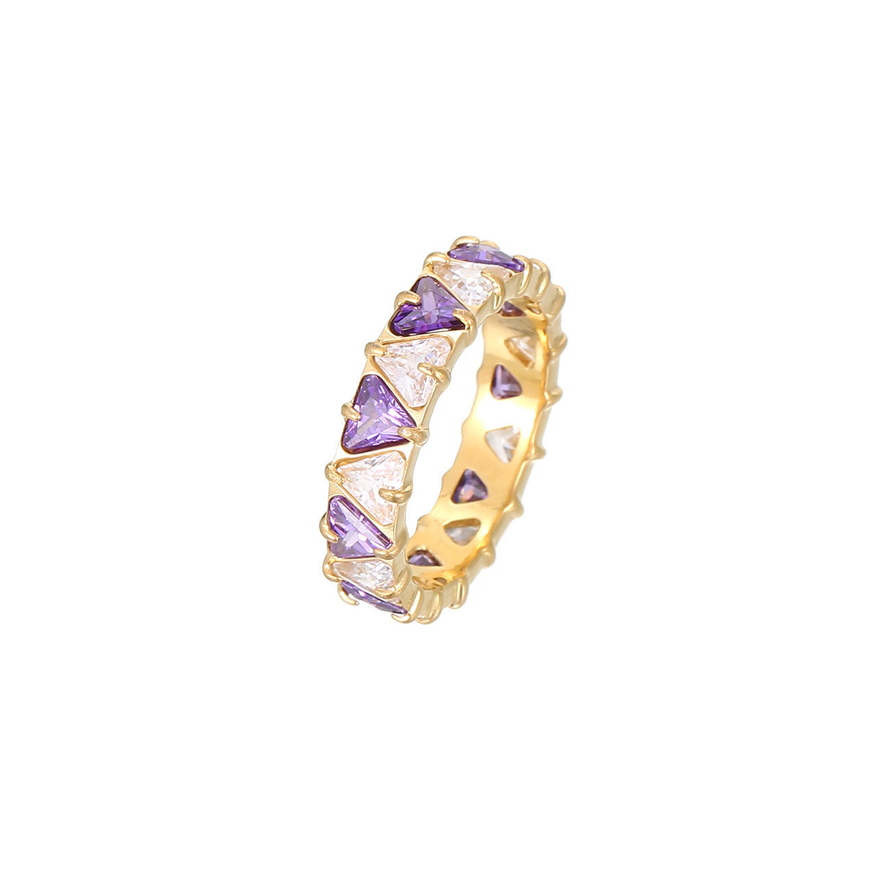 Gang Drill Color Zircon Female Diamond Heart-shaped Rings