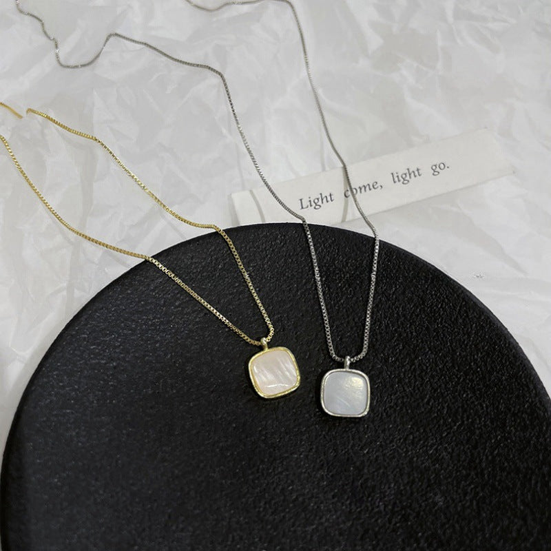 Women's Shell Sterling Clavicle Chain Elegant Box Simple Style Korean Necklace