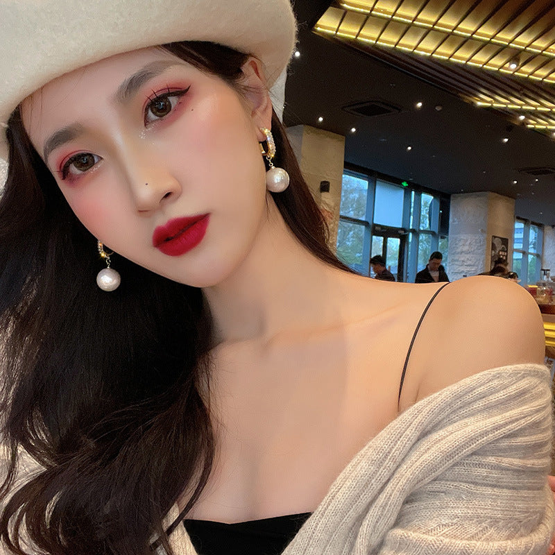 Zircon Pearl Simplicity Simple Retro Fashion Earrings