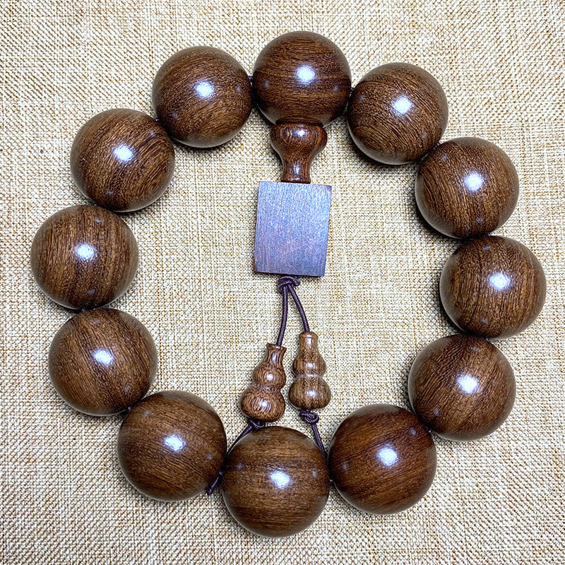 Women's & Men's Gold Sandalwood For Beads In Large Bracelet