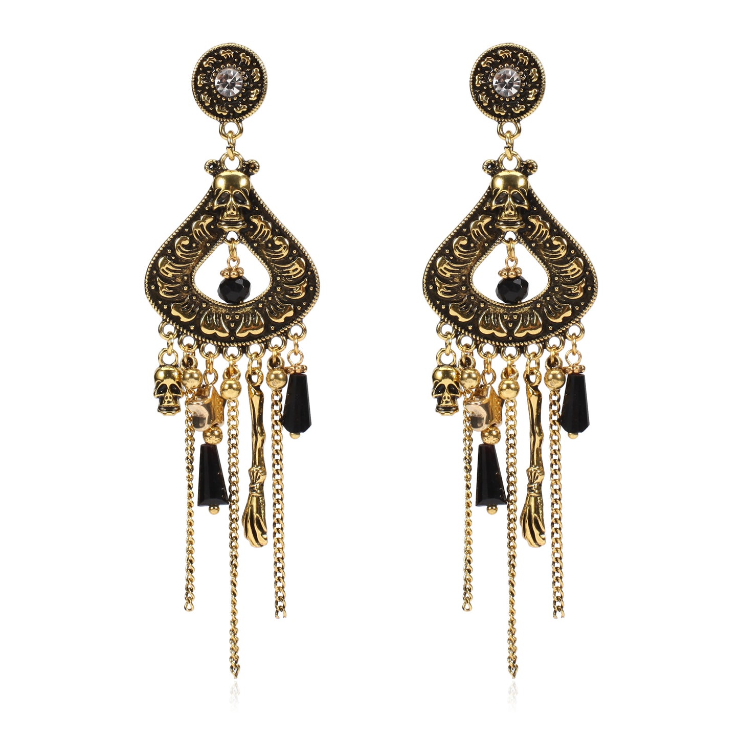 Hat Ghost Skull Bat Spider Web Earrings