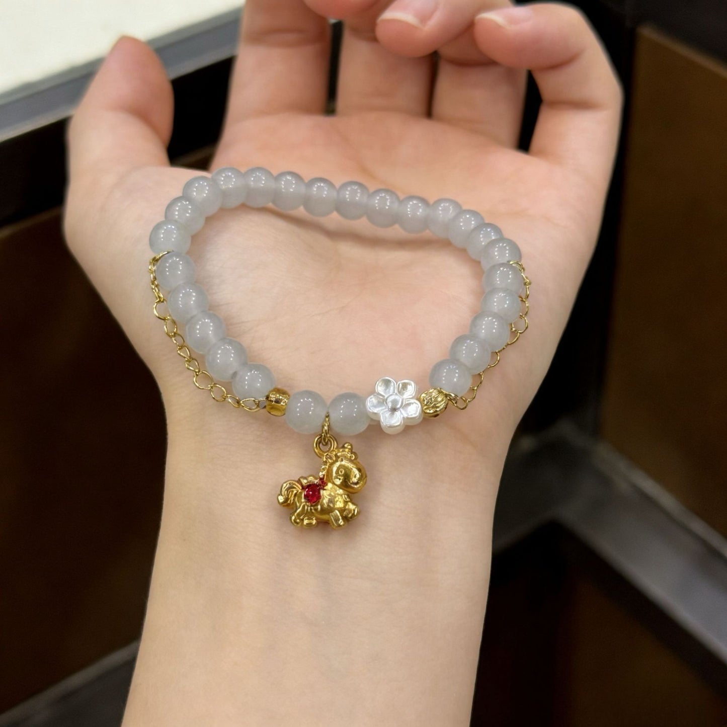 Women's Aquamarine Heart High-grade Ocean Valentine's Day Bracelets
