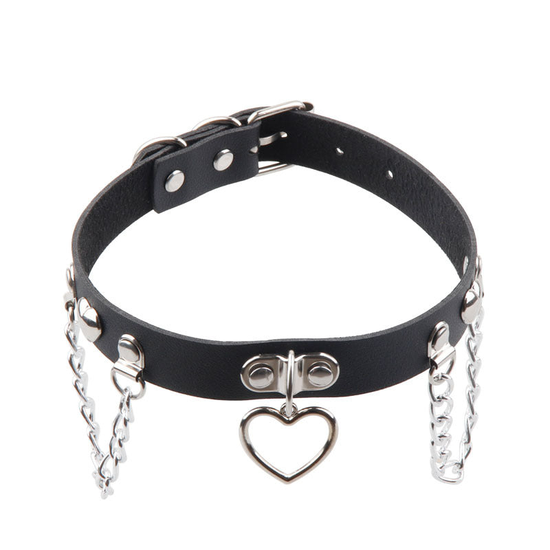 Wang Punk Chain Love Heart Fashion Street Shooting Collar