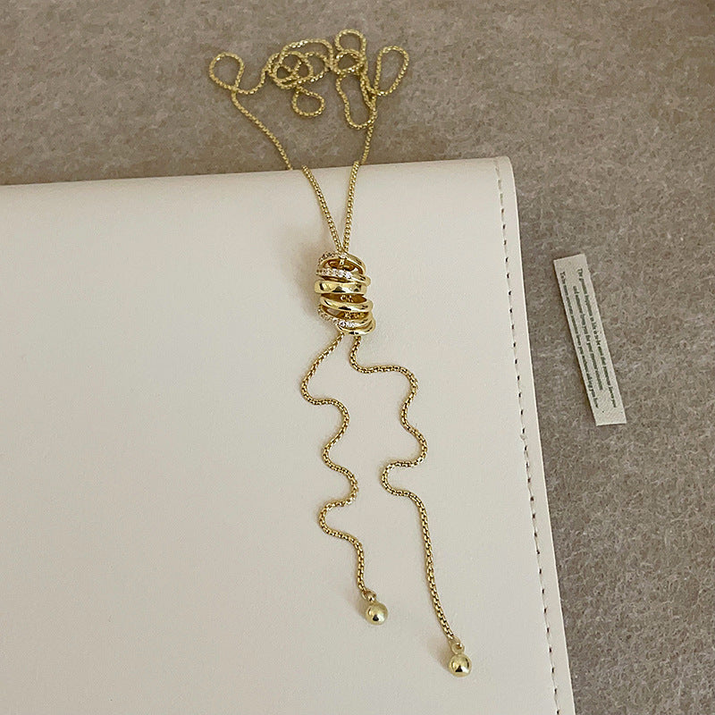 Women's Pull-out For Light Luxury Minority Personality Unique Fashion Trend Sweater Necklace