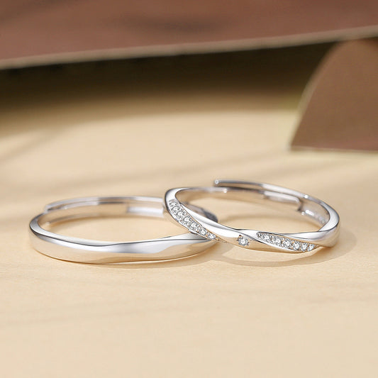 Women's & Men's Mobius Couple One Pair Fashion Commuter Rings
