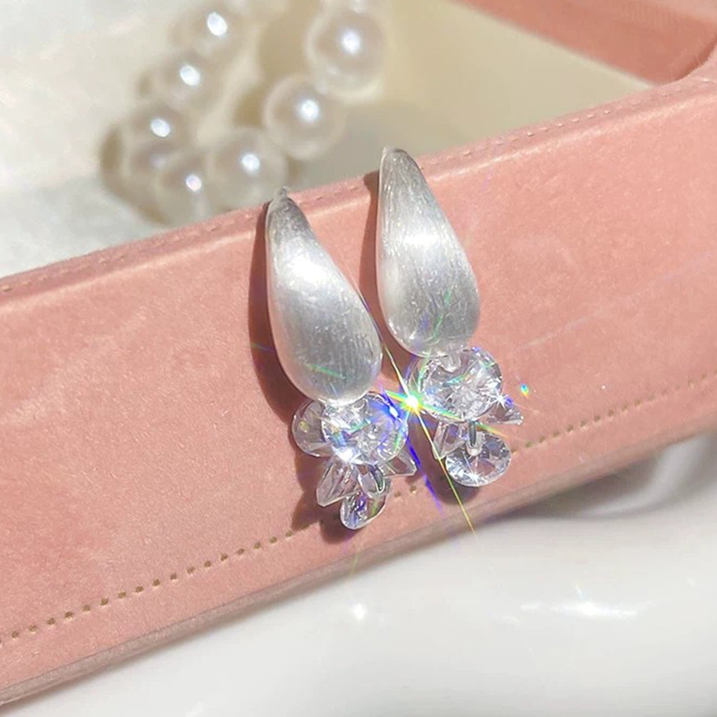 Women's Luxury Water Drop Zircon Tassel Beautiful Unique High-grade Earrings