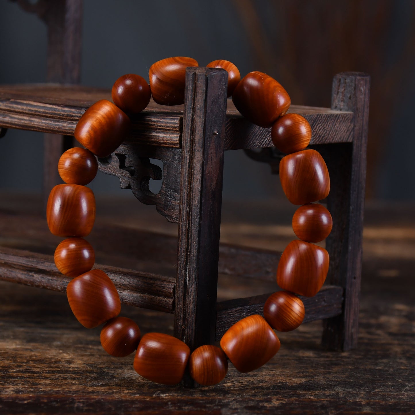Thuja Round Beads Handmade Wooden Cultural Artifact Bracelet
