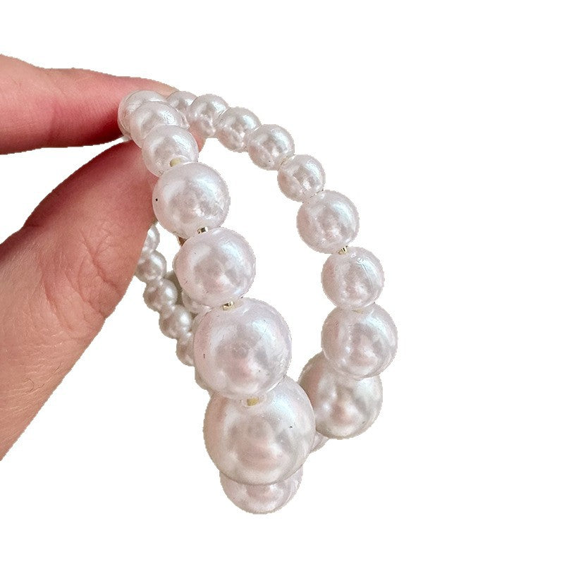 High Profile Generous Simple White Pearl Circle Earrings
