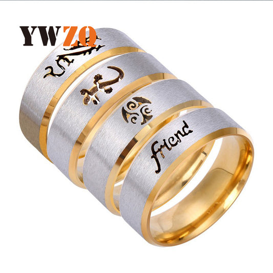 Steel Titanium Inner Arc Bevel Hollow Rings