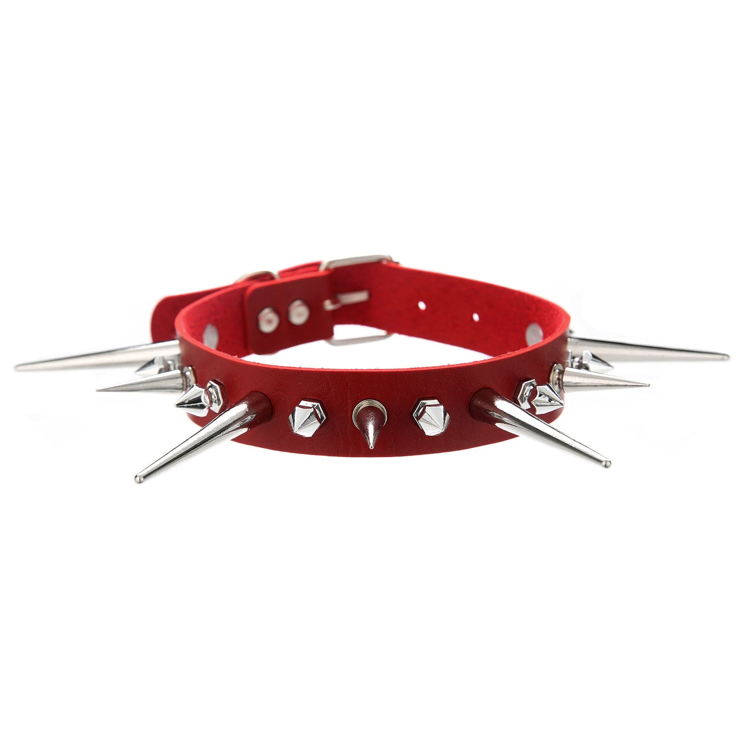 Punk Gothic Long Short Rivet Spike Collar