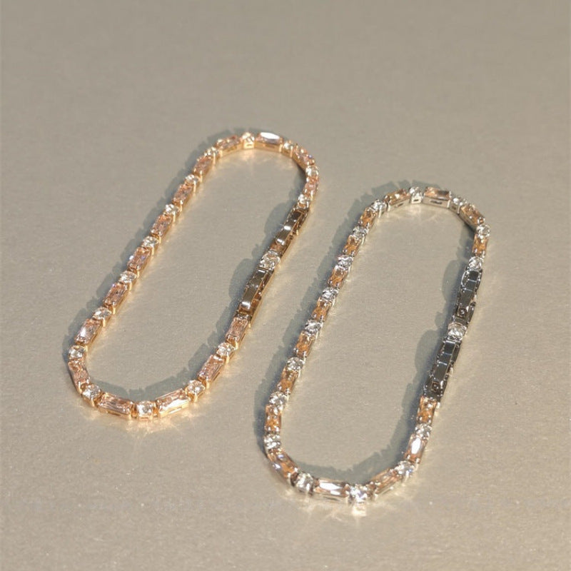 Champagne Small Sugar Cube Zircon Light Luxury Temperament Bracelets