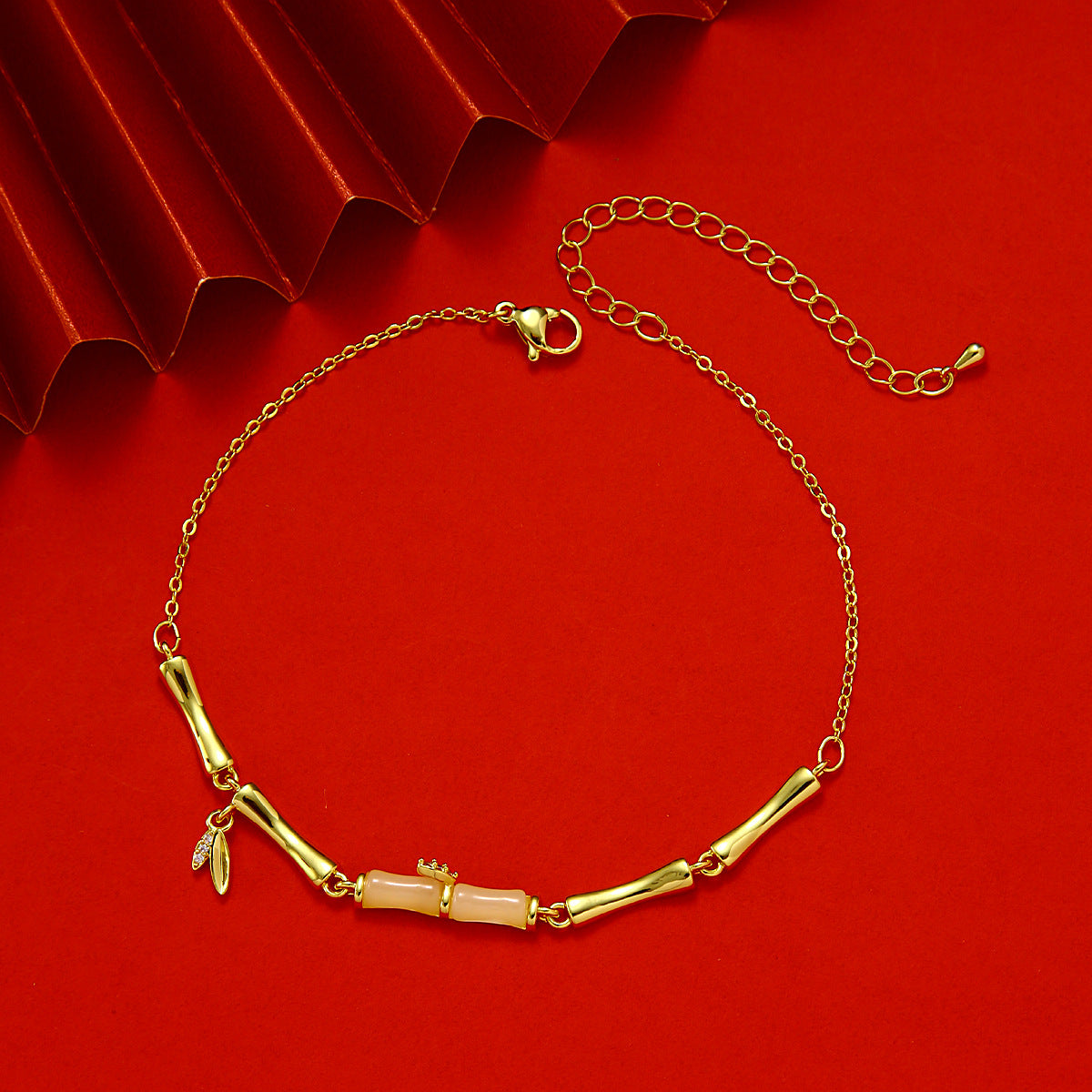 Golden Bamboo Simple Exquisite Light Luxury High-grade Versatile Ankle Bracelet