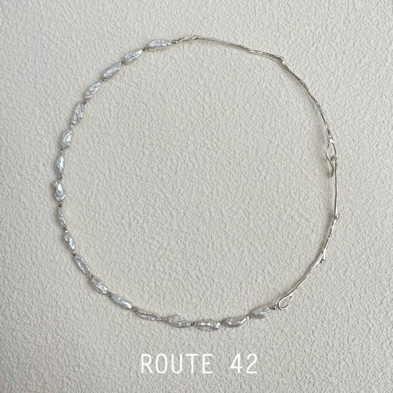 Retro Natural Baroque Pearl Broken Sterling Sier Necklaces