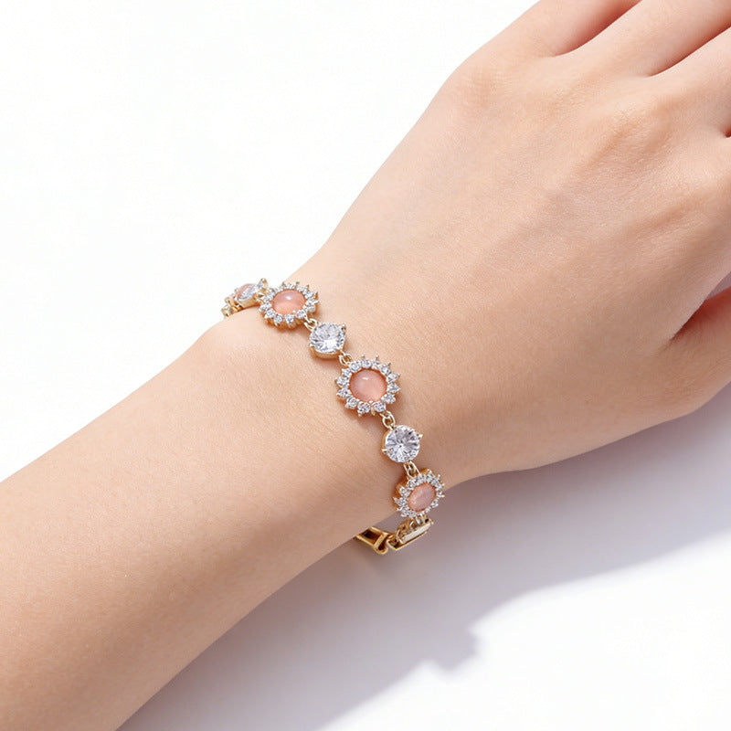 Sunflower Full Diamond Light Luxury Minority Design Jewelry Set