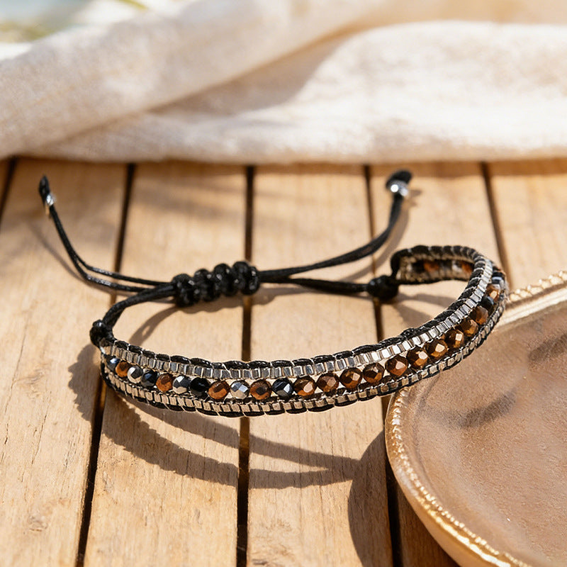 Women's Design Hand-woven Adjustable Bead Carrying Strap Bracelet