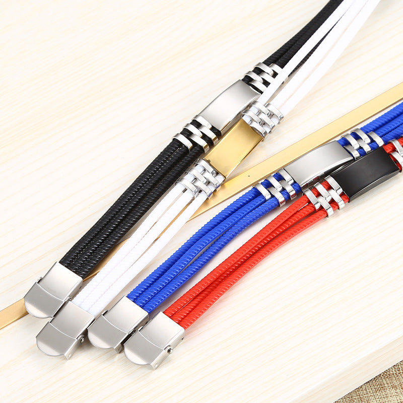 Men's Commodity Stall Jewelry Korean Hand-woven Stainless Bracelets