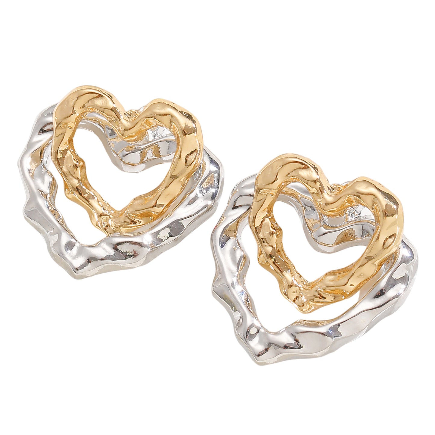 Women's Color Matching Exquisite Elegant Sexy Gold Sier Two-tone Stud Earrings