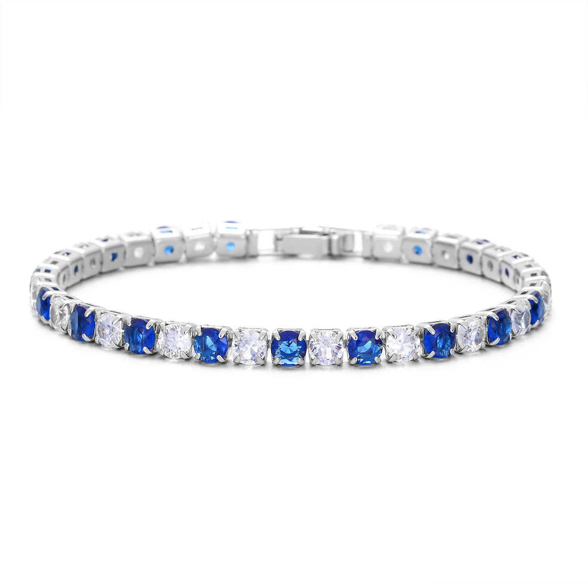 Zircon Single Row Full Diamond Adjustable Draw Tennis Fashion Bracelet