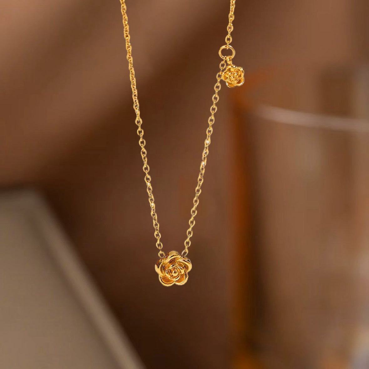 Women's Steel Rose Flower Fashion Simple High-grade Jewelry Set