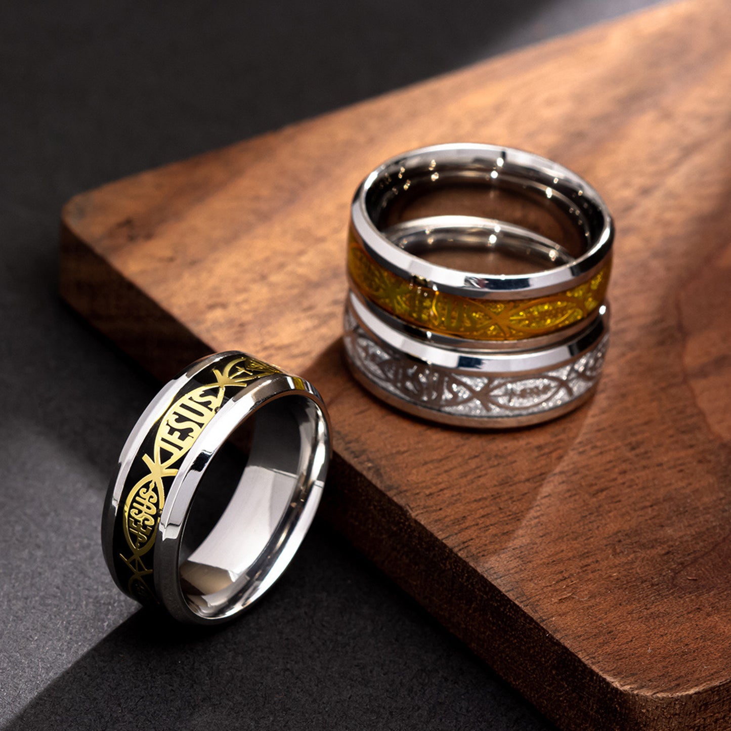 Attractive Simple Stainless Steel Halloween Easter Rings