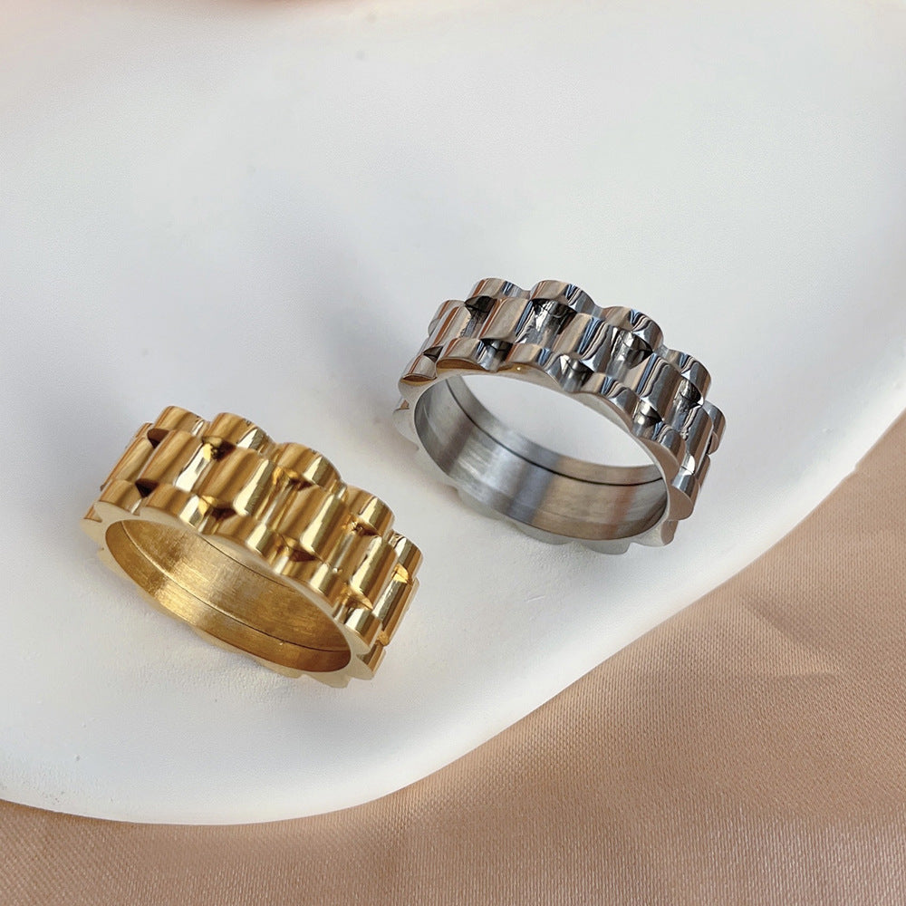 Titanium Steel Couple Female Fashion Temperament Rings