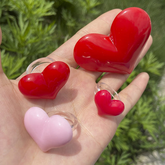 Personality Love Heart-shaped Trendy Fashion Solid Rings
