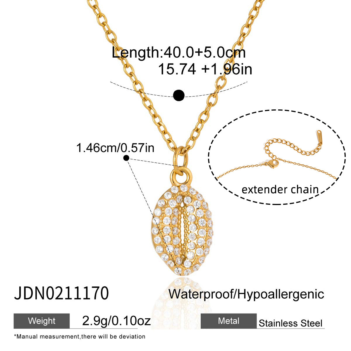 Style Gold Stainless Steel Zircon Marine Light Luxury High Necklace