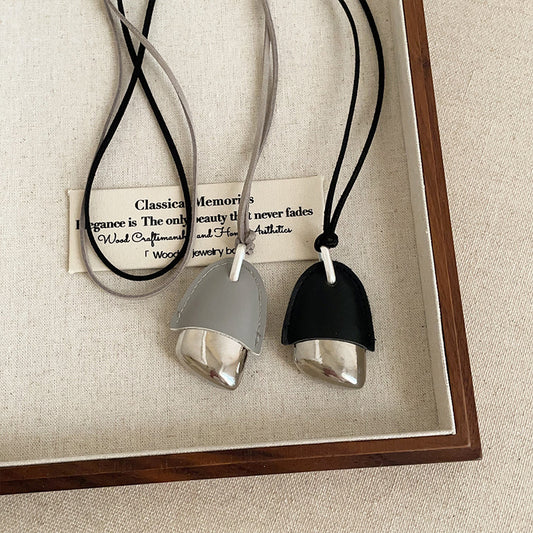 Women's Leather Metal Pine Cone For Trendy Necklaces