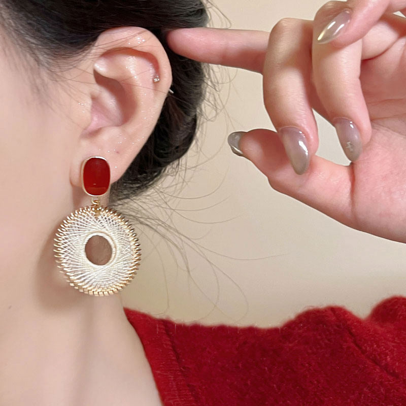 Vacation Style Woven Round Female Cold Wind Rings