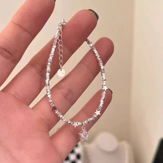 Sier Starry Female Niche Exquisite Lucky Girlfriends Versatile Bracelet