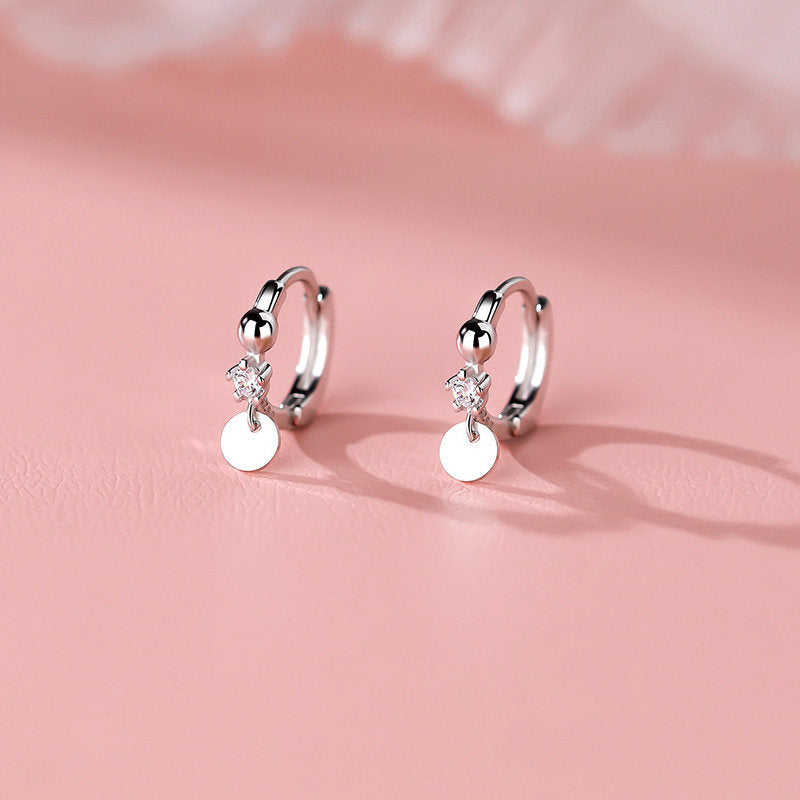 Women's Rhinestone Round Ear Clip Design Sense Niche High Fashion Earrings