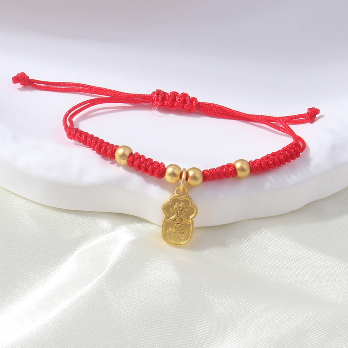 Braided Red Rope Auspicious Language Butterfly Fortune Cat Safe Joy Bracelets