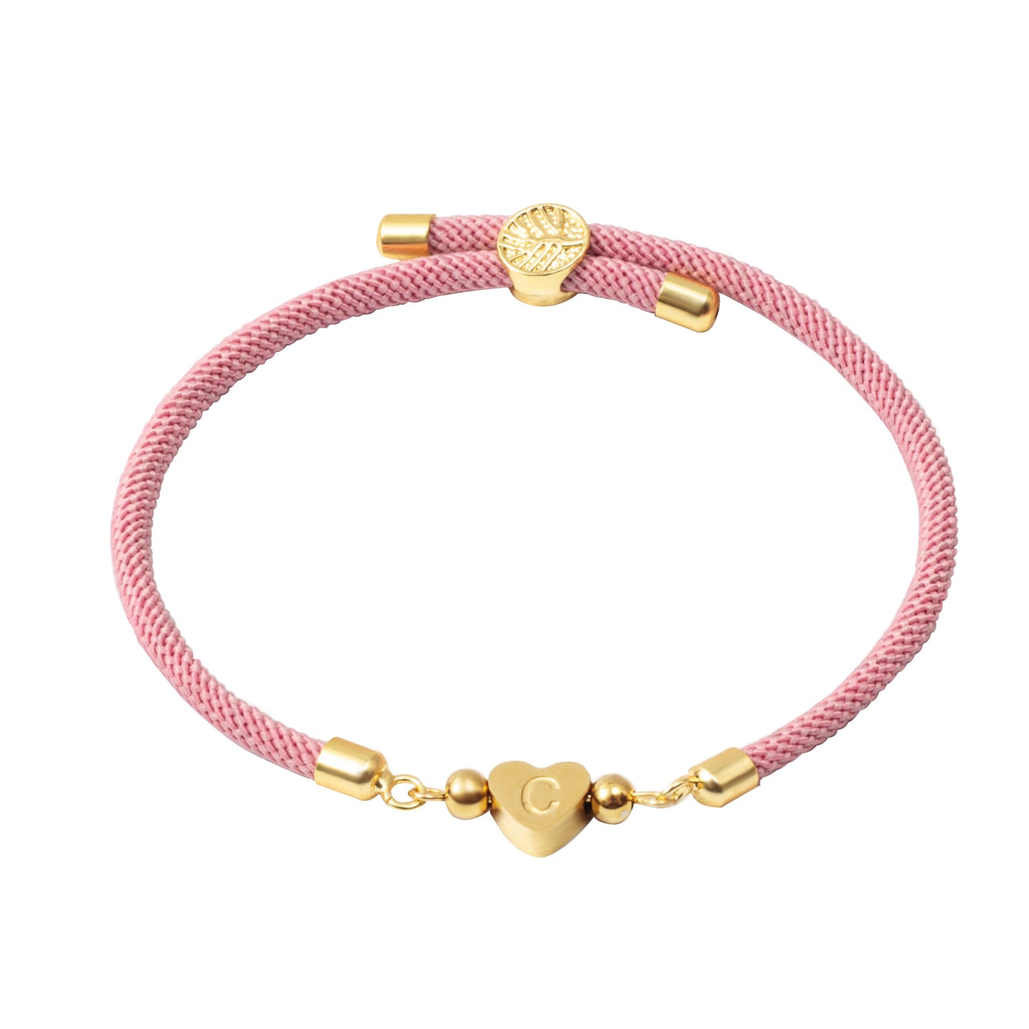 Women's Classic Heart Initial Letter Adjustable Colored Bracelets