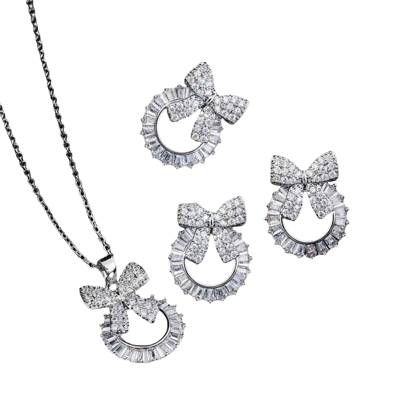 Bow Zircon Flower Minority Simple High Necklaces